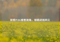 探索PUBG观看视角，领略战场风云