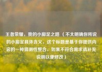王者荣耀，我的小脚足之路 （不太明确你所说的小脚足具体含义，这个标题是基于你提供内容的一种猜测性整合，如果不符合需求请补充说明以便修改）