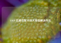 CSGO 总是匹配不到大佬及解决办法
