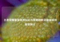 王者荣耀最强项羽玩法与策略剖析及最强项羽是谁探讨