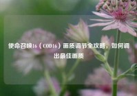 使命召唤16（COD16）画质调节全攻略，如何调出最佳画质