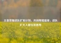 王者荣耀战队扩军计划，共创辉煌篇章，战队扩大人数引发思考
