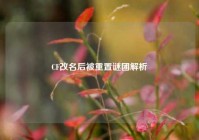 CF改名后被重置谜团解析