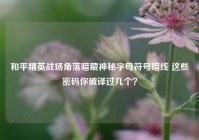 和平精英战场角落暗藏神秘字母符号暗线 这些密码你破译过几个？