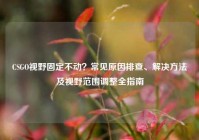 CSGO视野固定不动？常见原因排查、解决方法及视野范围调整全指南
