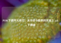 PUBG下蹲开火技巧，关乎战斗胜率的关键之 pubg 下蹲键