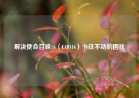解决使命召唤16（COD16）卡住不动的困扰