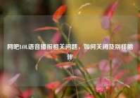 网吧LOL语音播报相关问题，如何关闭及别样陪伴