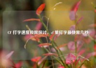 CF 打字速度极限探讨，cf 里打字最快需几秒