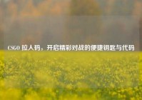 CSGO 拉人码，开启精彩对战的便捷钥匙与代码