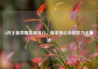 6月王者荣耀英雄排行，版本风云中的实力大角逐