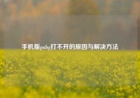 手机版pubg打不开的原因与解决方法