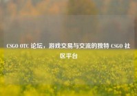 CSGO OTC 论坛，游戏交易与交流的独特 CSGO 社区平台