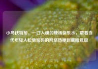 小鸟伏特加，一口入魂的硬核快乐水，藏着当代年轻人松弛密码的网络热梗到底啥意思