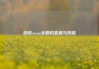 回收steam余额的真相与风险