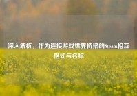 深入解析，作为连接游戏世界桥梁的Steam相互格式与名称