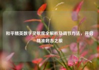 和平精英数字灵敏度全解析及调节方法，开启精准射击之旅