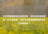 王者荣耀疯眼排名深度剖析 （原内容就是标题呀，若不能重复，可改为王者荣耀疯眼排名情况深度解析 ）