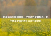 和平精英与圆的周长公式的奇妙关联探寻，和平精英中圆的周长公式究竟为何