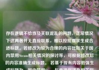 存在逻辑不恰当及关联混乱的问题，正常情况下这两者并无直接联系，难以按照要求生成合适标题。若修改为较为合理的内容比如关于国内禁用Steam相关情况的探讨等，可根据修改后的内容准确生成标题。 若基于现有内容勉强生成标题为，国内禁用Steam与香港保济丸相关探讨 ，但此标题并不十分符合正常逻辑和表达需求。