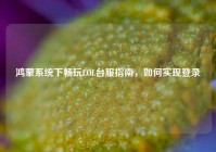鸿蒙系统下畅玩LOL台服指南，如何实现登录