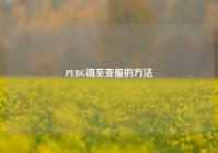 PUBG调至亚服的方法