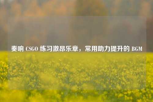 奏响 CSGO 练习激昂乐章，常用助力提升的 BGM