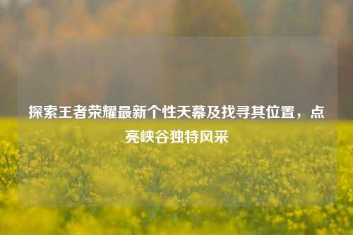 探索王者荣耀最新个性天幕及找寻其位置,点亮峡谷独特风采