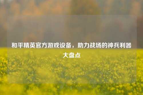和平精英官方游戏设备，助力战场的神兵利器大盘点