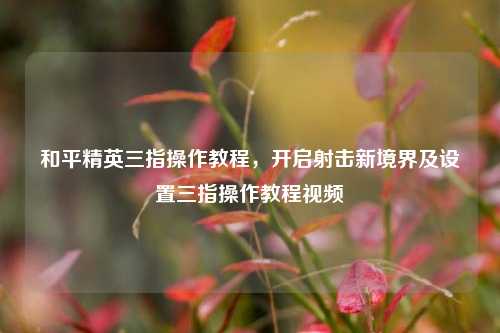 和平精英三指操作教程,开启射击新境界及设置三指操作教程视频