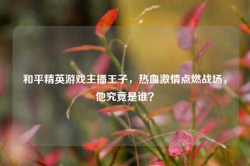 和平精英游戏主播王子，热血激情点燃战场，他究竟是谁？