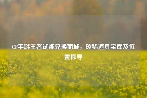 CF手游王者试炼兑换商城,珍稀道具宝库及位置探寻