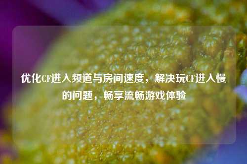 优化CF进入频道与房间速度，解决玩CF进入慢的问题，畅享流畅游戏体验