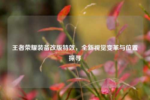王者荣耀装备改版特效，全新视觉变革与位置探寻