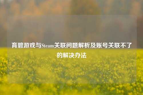 育碧游戏与Steam关联问题解析及账号关联不了的解决办法