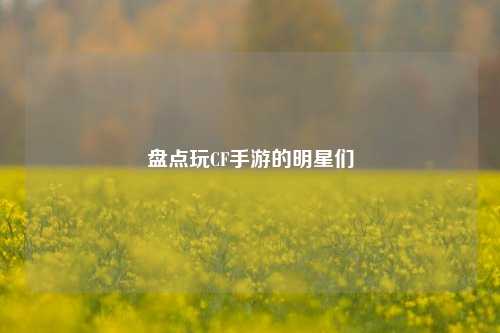 盘点玩CF手游的明星们