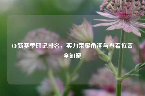 CF新赛季印记排名,实力荣耀角逐与查看位置全知晓