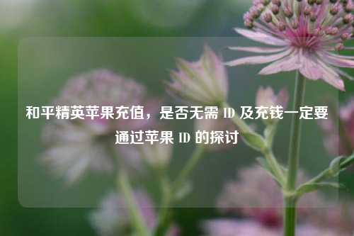 和平精英苹果充值,是否无需 ID 及充钱一定要通过苹果 ID 的探讨
