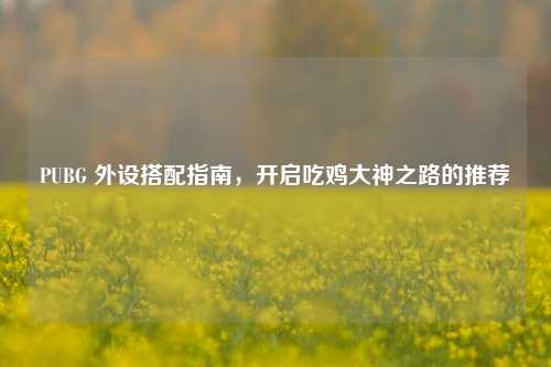 PUBG 外设搭配指南，开启吃鸡大神之路的推荐