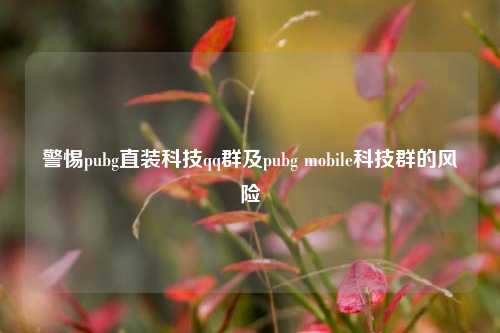 警惕pubg直装科技qq群及pubg mobile科技群的风险