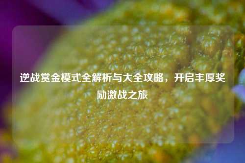 逆战赏金模式全解析与大全攻略,开启丰厚奖励激战之旅