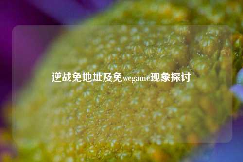 逆战免地址及免wegame现象探讨