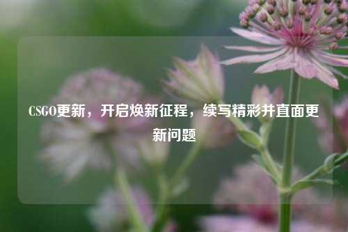 CSGO更新,开启焕新征程,续写精彩并直面更新问题
