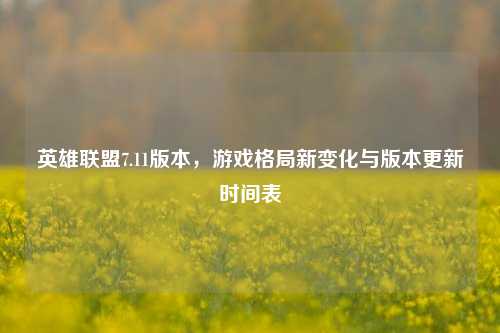 英雄联盟7.11版本,游戏格局新变化与版本更新时间表