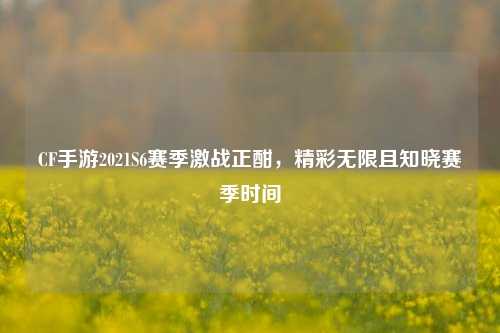 CF手游2021S6赛季激战正酣，精彩无限且知晓赛季时间