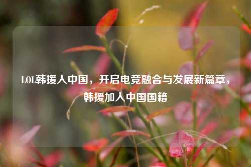 LOL韩援入中国，开启电竞融合与发展新篇章，韩援加入中国国籍