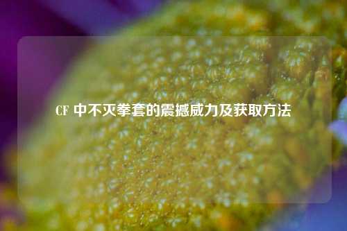 CF 中不灭拳套的震撼威力及获取方法