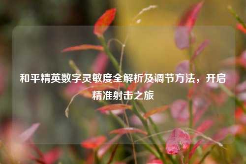 和平精英数字灵敏度全解析及调节方法,开启精准射击之旅