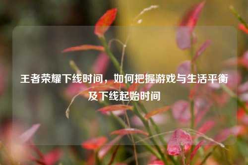 王者荣耀下线时间，如何把握游戏与生活平衡及下线起始时间