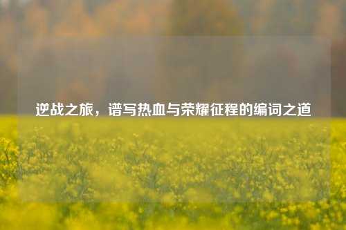 逆战之旅,谱写热血与荣耀征程的编词之道